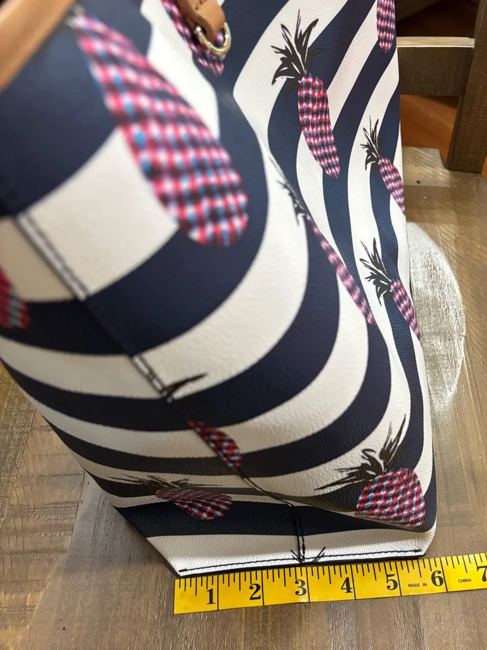 Tory Burch Kerrington Striped Pineapple Tote